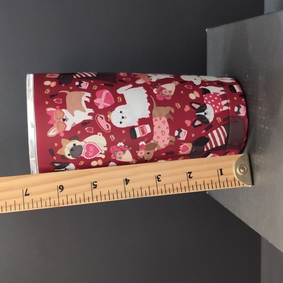 Clementine Paper Inc, Valentine's Day Tumbler With Various Dog Breeds ,Red/Pink - Picture 8 of 8